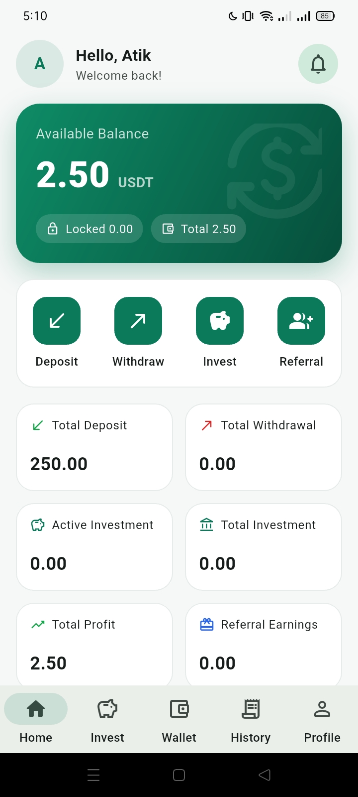 KMC Wallet app screenshot